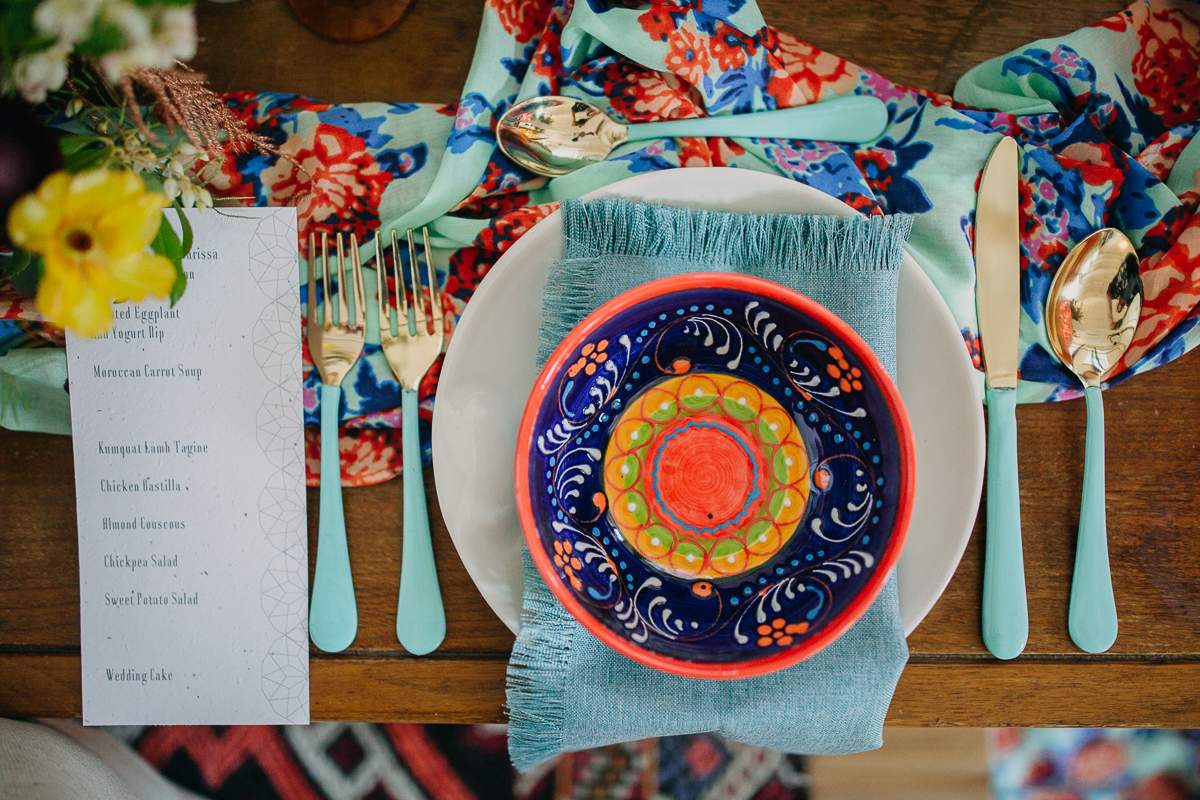 Bright colors and a fun table setting