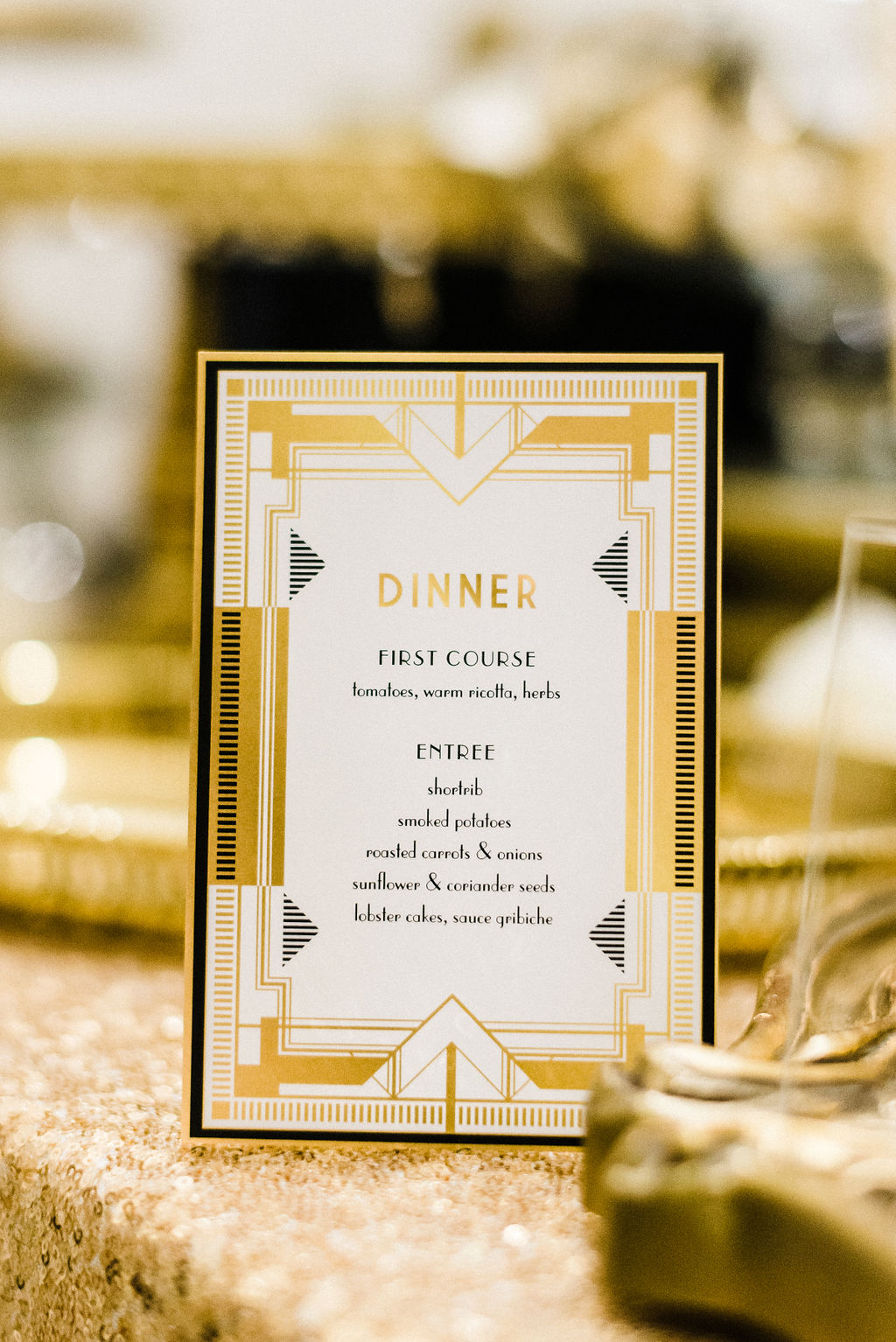 Tyler Anderson's wedding dinner menu at The Goodwin Hotel - Pearl Weddings &amp; Events
