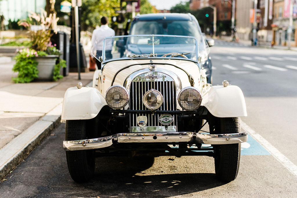 1940 classic getaway car at a Great Gatsby themed wedding for Melanie and Tyler Anderson - Pearl Weddings &amp; Events