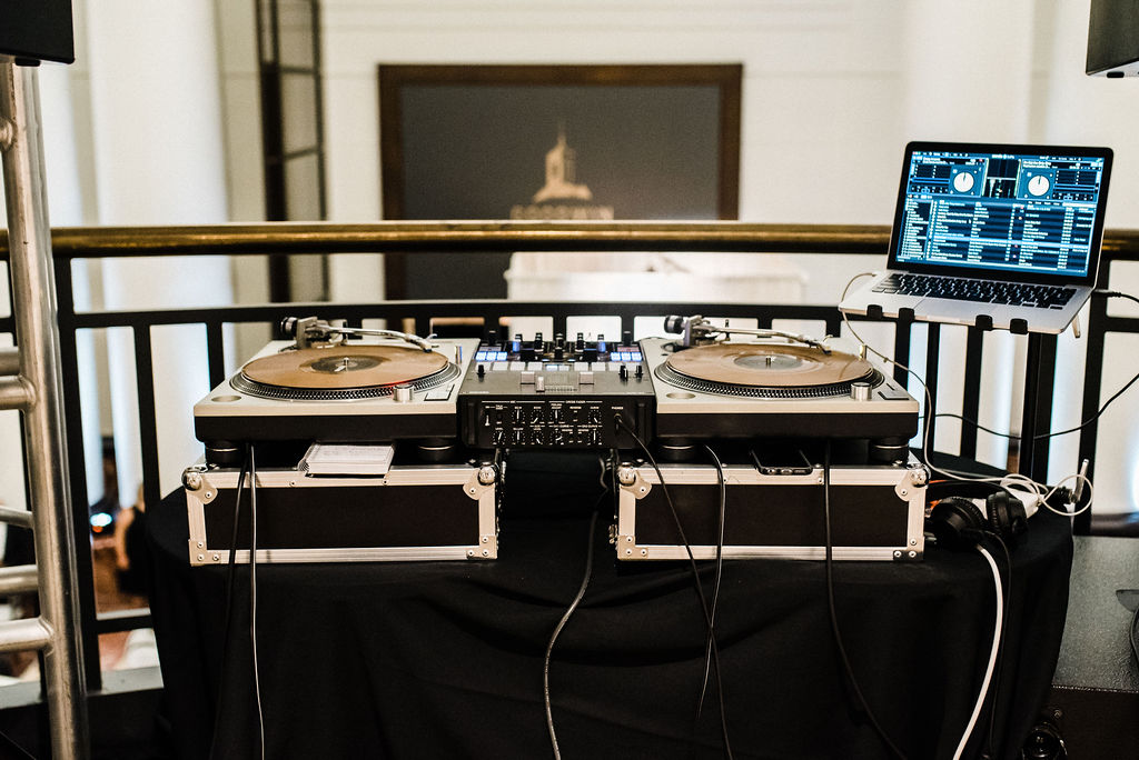 Connie Carmona's DJ set up at The Goodwin Hotel - Pearl Weddings &amp; Events