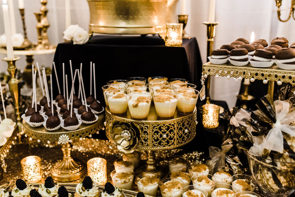 Desserts by Kristin Eddy and Display by Together LLC at Melanie &amp; Tyler Anderson's wedding - Pearl Weddings &amp; Events
