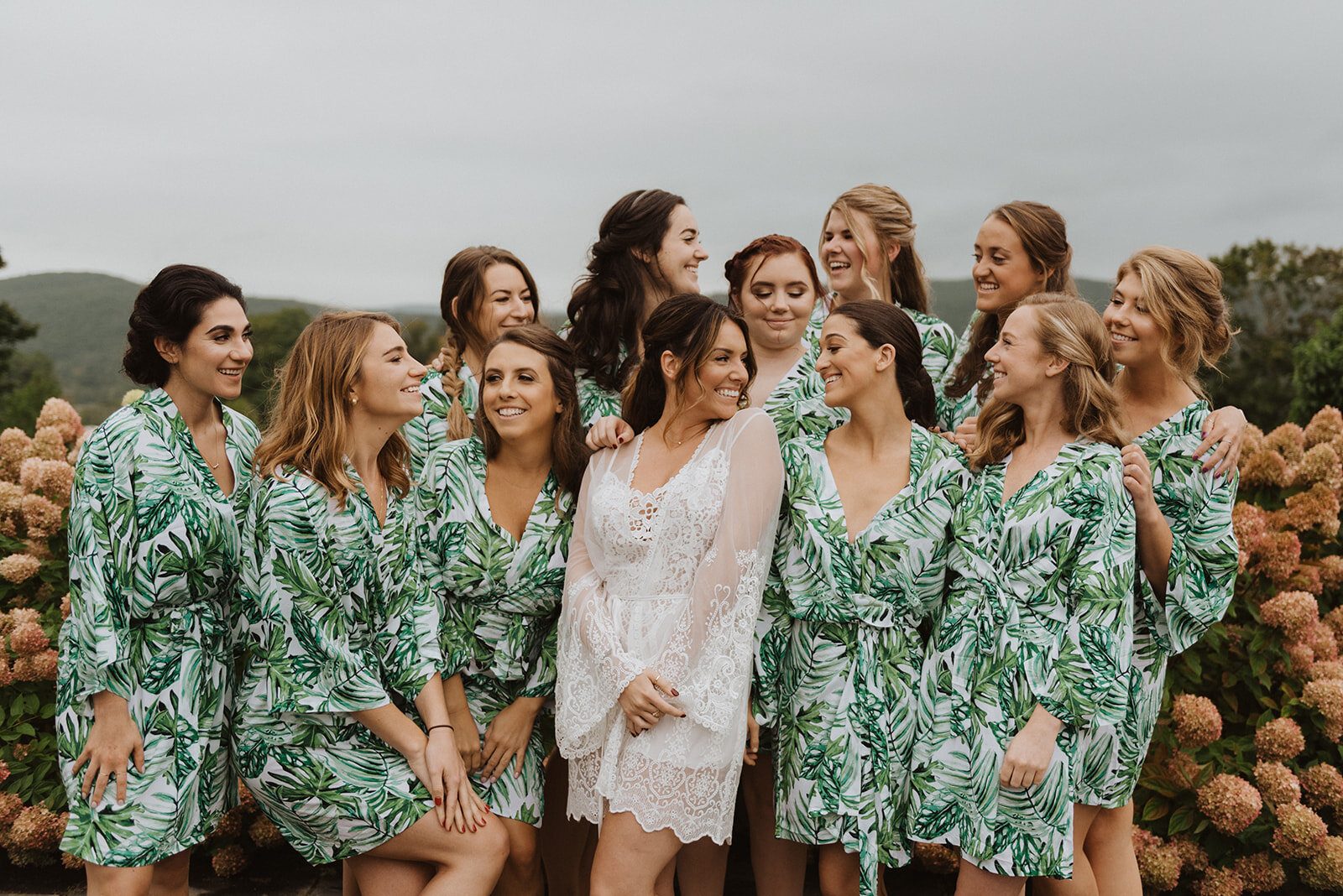 Palm Leaf Bridesmaids Robes - Pearl Weddings &amp; Events 