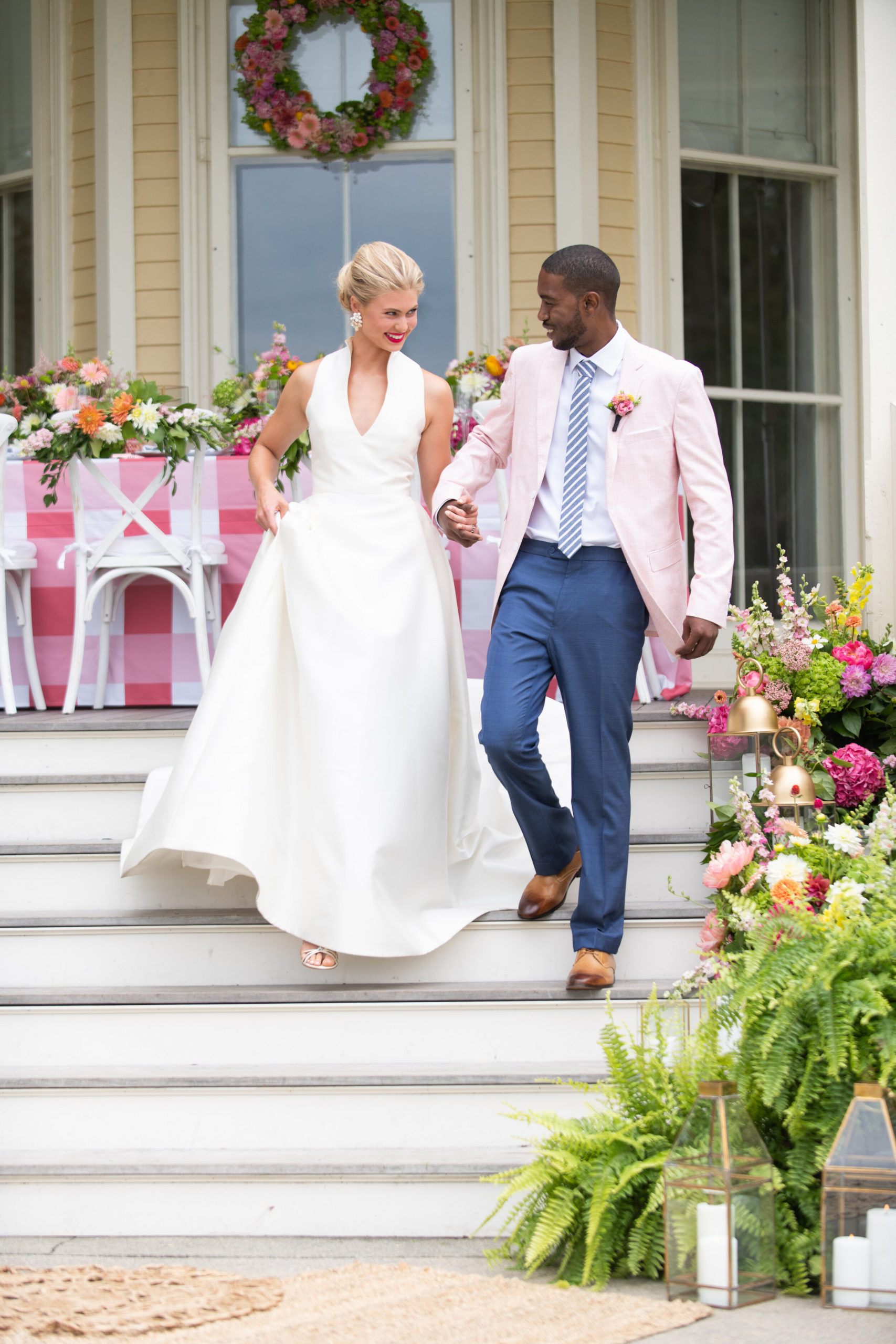 Pink Summer Wedding at Eisenhower House in Newport, RI for Bliss Celebrations Magazine - Pearl Weddings &amp; Events