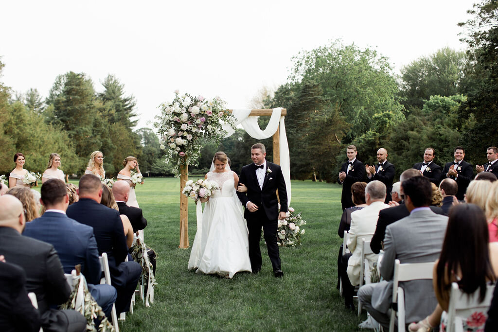elegant blush ceremony at a mansion - Pearl Weddings &amp; Events