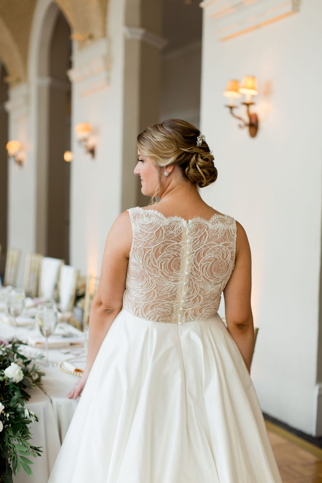 Floral lace back of wedding dress - Pearl weddings &amp; Events