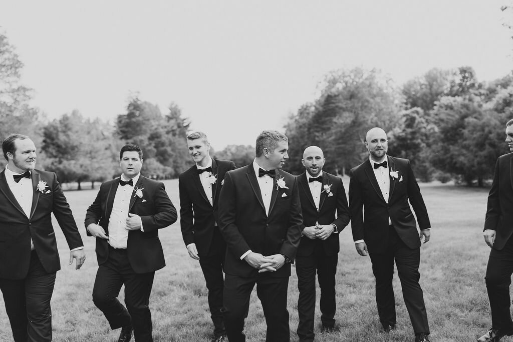 Groomsmen in black bow ties - Pearl Weddings &amp; Events