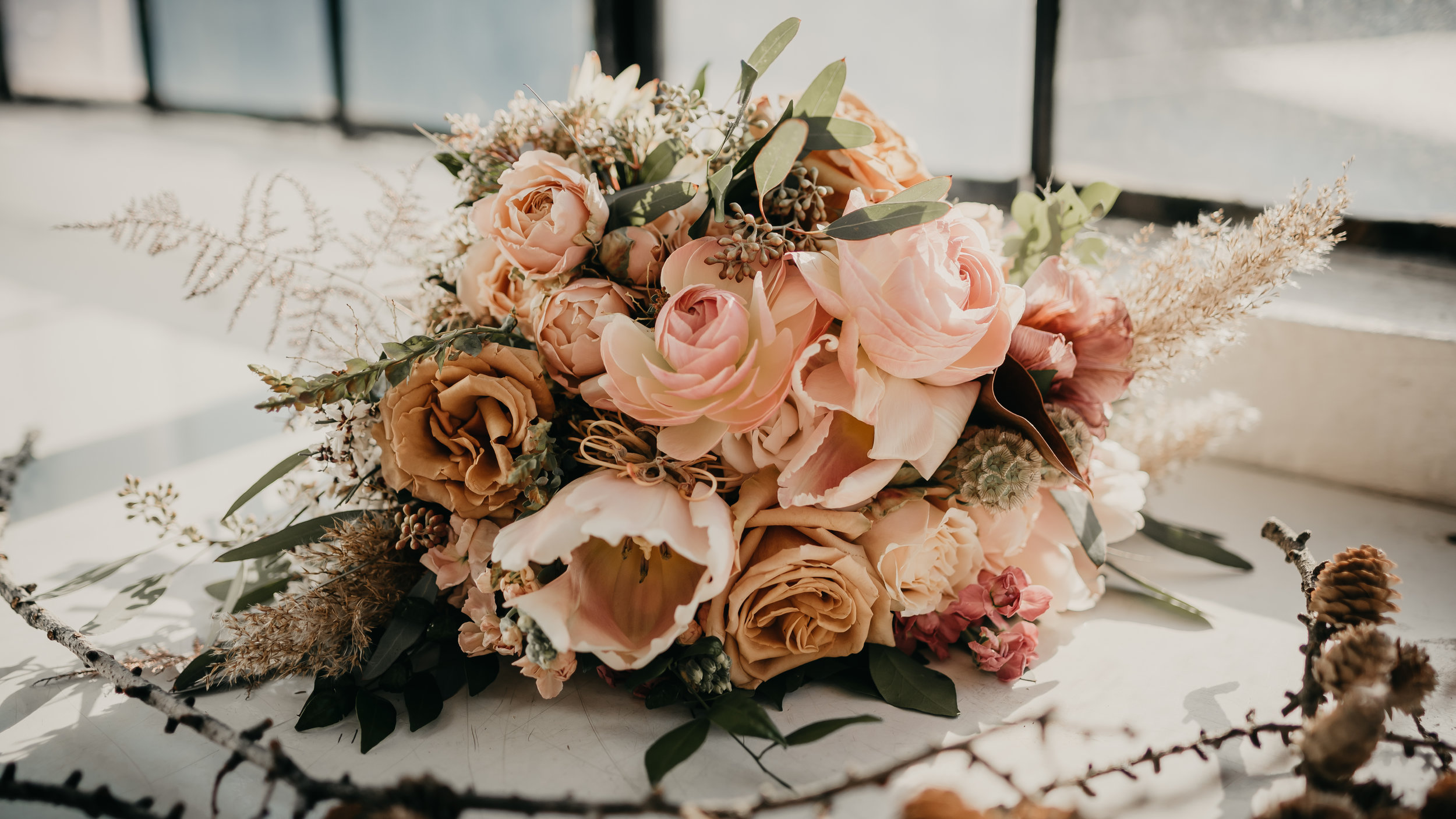 Neutral toned bridal bouquet - Pearl Weddings &amp; Events
