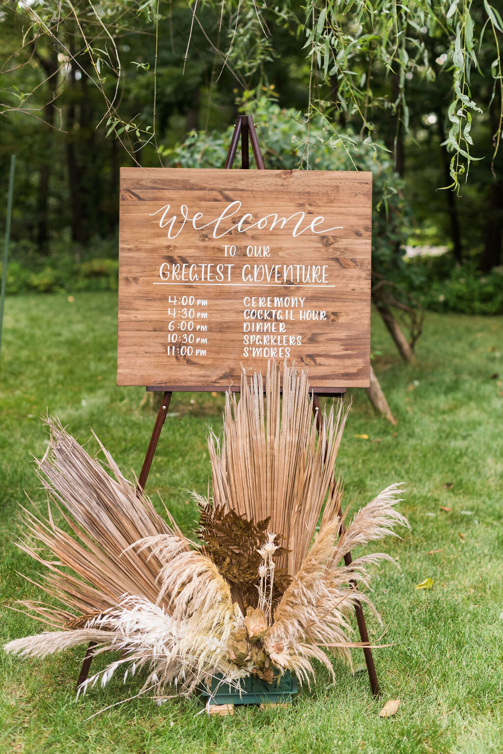 Wedding Ceremony Welcome Sign and Timeline - Pearl Weddings &amp; Events