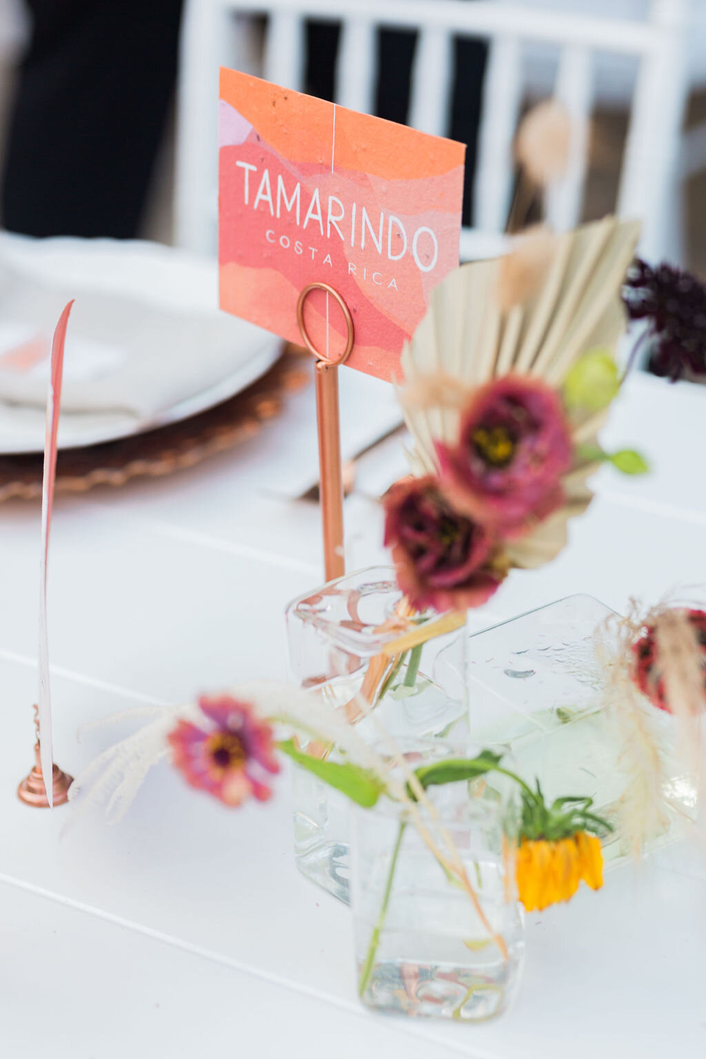 Location table assignments with plantable paper at a zero waste wedding - Pearl Weddings &amp; Events