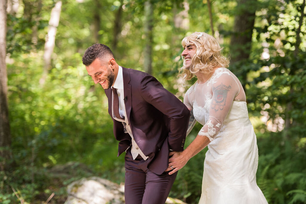 Brother and Bride prank Groom during first look - Pearl Weddings &amp; Events